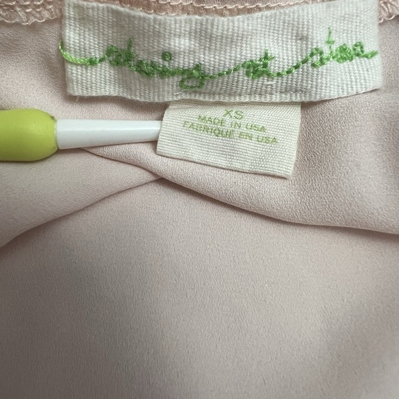 Anthropologie Staring At Stars Blush Pink Cami Top XS Lace Trim Spaghetti Strap - Picture 5 of 8
